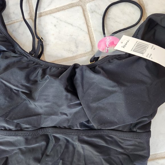 Tankini top with cute ruffle, can drape over arm, NWT, M - Picture 2 of 5